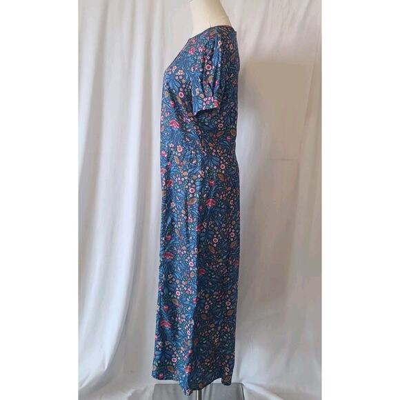 J. McLaughlin Womens Blue Floral Ferra Silk Maxi Dress US 6 - Picture 4 of 6